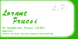 lorant prucsi business card